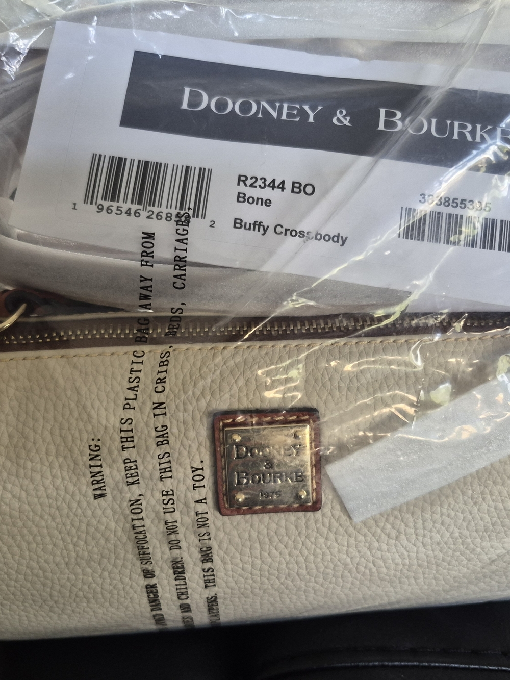 Dooney & Bourke Bone Pebbled Leather Crossbody